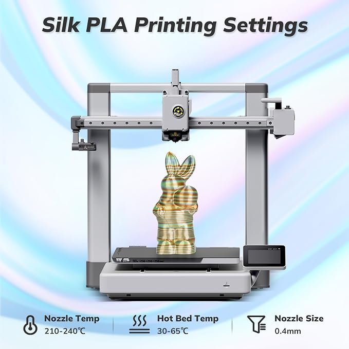 AMOLEN Silk 3D Printer Filament PLA Bundle, Shiny Multicolor Rainbow Filament Pack, Fast Color Change PLA 1.75mm 3D Printing Filament for Most FDM 3D Printer, 200g X 4 Spools
