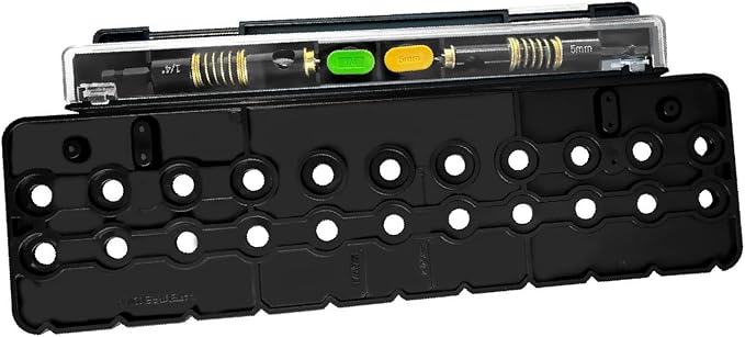 LICAEVEY Multifunctional Shelf Pin Jig, 2-in-1 Template for 1/4" & 5mm Holes with Drill Bit, Durable Cabinet Hardware Jig for Easy & Accurate Woodworking Projects