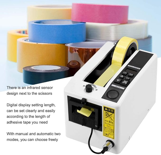 Auto Tape Dispenser, Automatic Electric Tape Cutter Ribbon Cutting Machine for Various Adhesive Tape(US Plug 110V)