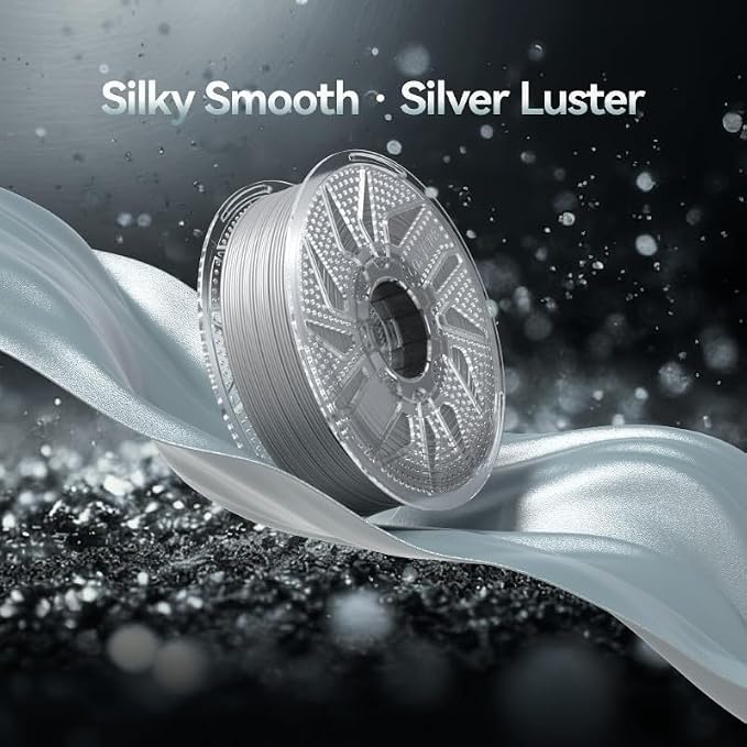 Chitu Systems Conjure Silk Silver PLA 3D Printer Filament 1.75mm,Metal-Like Shiny Consumables 1kg (2.2lbs) 1 Spool, Dimensional Accuracy +/- 0.02 mm