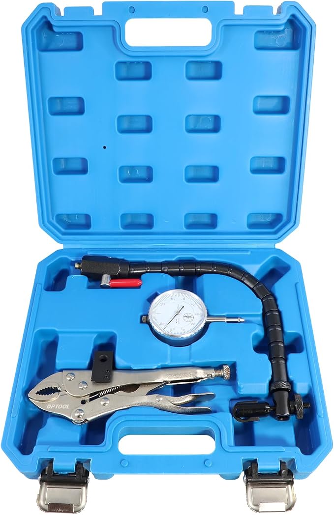 Disc Brake Rotor Gauge Ball Joint Prop Shaft Runout Flatness Measure Tool Clamping Dial Indicator Set with Dial Indicator Gauge, 7 in Locking Pliers and 360° Flexible Stem Holder, Dial Gauge Set