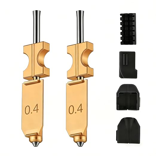 2PK Upgraded 0.4mm Hotend Kit for Flashforge AD5X Quick-Detachable Nozzle Extruder, Rapid Heating, with Extra 2PCS Silicone Cover 2PCS Nozzle Brush