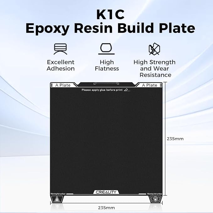 Creality K1 SE Epoxy Resin Build Plate, Ender 3 V3 SE Bed 235*235mm Texture Spring Steel Bed Plate with Nozzle Cleaner, Heat-resistant Wear Resistance Flexible Print Platform For K1C/K1/Ender 3V3 KE