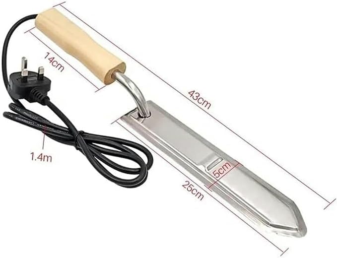 Electric Honey Uncapping Knife, Stainless Steel Electric Heat Thermostat Scraping Honey Extractor, Honey Wax Scraper Honey Uncapping Cutter Tool