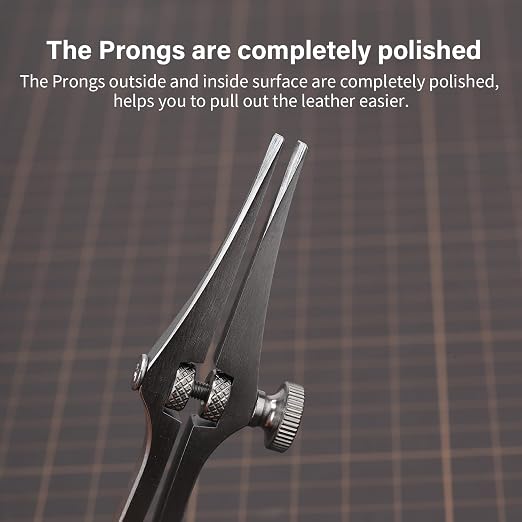 WUTA Leather Chisel All-Polished Pricking Iron Adjustable 2-6mm French Style Puncher Sharp Punching Tool Set (Obverse Adjustable 2 Teeth+3.38mm 8 Teeth+3.85mm 8 Teeth)