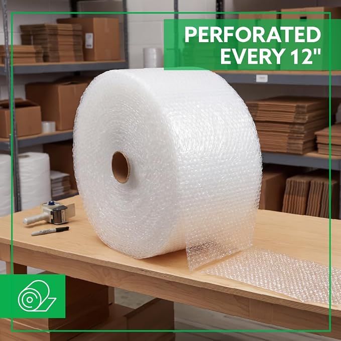 UPSable Bubble Cushion Roll 5/16" Medium Bubble – 12" x 200 Ft Protective Packaging for Commercial Shipping & Small Business Use, 1 Roll