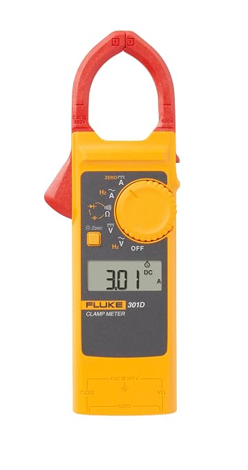 Fluke-301D/ESP, 600A AC/DC Clamp Meter with Slim Body and Thin Jaw Arm