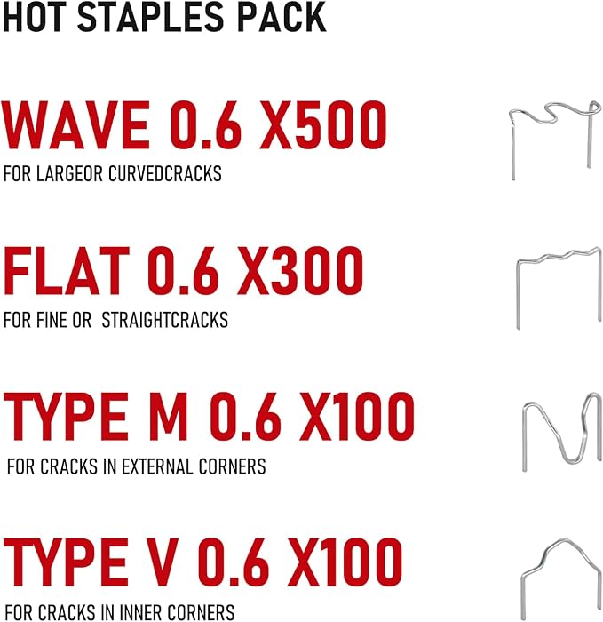 RX WELD 2-in-1 Plastic Welder, 1000PCS Hot Stapler Repair Kit | Soldering Iron, Repair for Automotive Car Bumper DIY, Patent Number D1052628