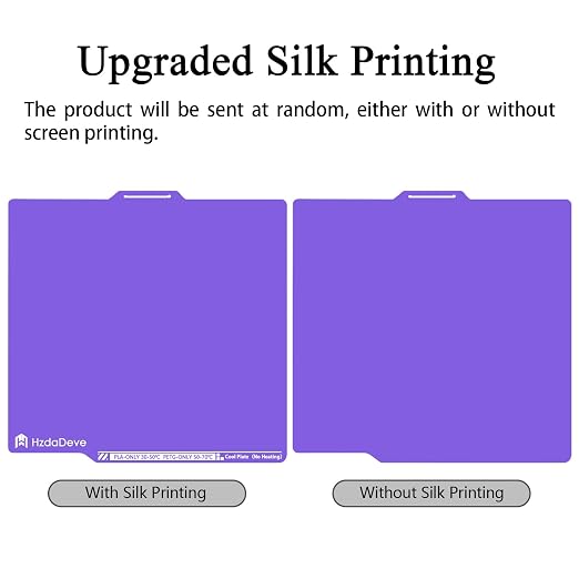 HzdaDeve Upgraded Cool Plate for Lab X2D/P2S/P1S/P1P/A1/X1C 257.5x257.5MM Low Temperature Cold Build Plate No Heating No Glue Double Sided Smooth Board Sheet Bed PEI Platform for Bambu Lab (Purple)