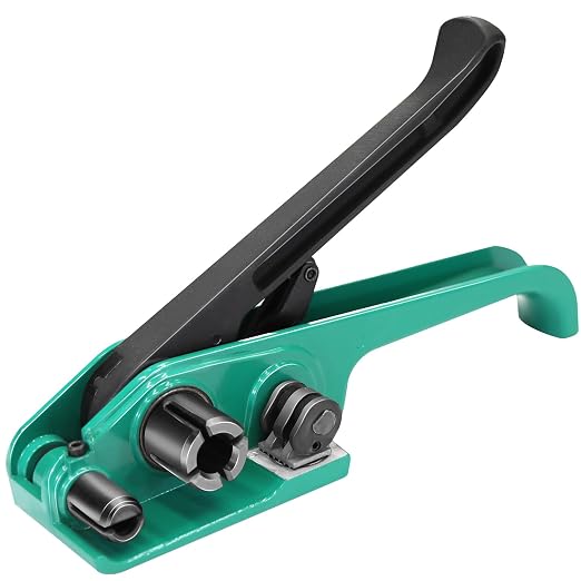 Heavy Duty Banding Strapping Tensioner & Cutter Manual Packaging Tools Windlass for 1/2"-3/4" Width Polyester Poly Strap(Green)