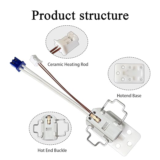 Hotend Heating Assembly Kit Base Clip for Anycubic Kobra S1 Max 3D Printer | Hot End Heat Assembly with Thermistor & Heater Cartridge, Ceramic Zirconia Insulated Base, 2200°C Heat-Resistant, Quick-Swap