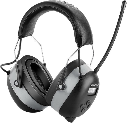 ZOHAN AM/FM Radio Headphone with Digital Display,Ear Protection Noise Reduction Earmuffs,Comfortable Hearing Protector