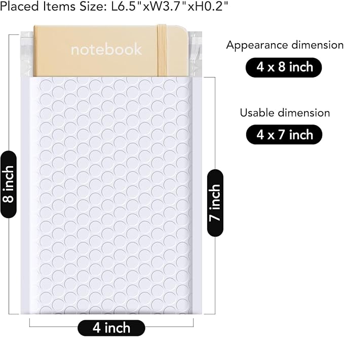 Fuxury Bubble Mailers 4x8 Inch White 200 Pack Padded Envelopes Usable Size 4x7" Thick Mailing Envelopes Bubble Opaque Padded Mailers Shipping Bags for Mailing Jewelry Makeup Small Business#000