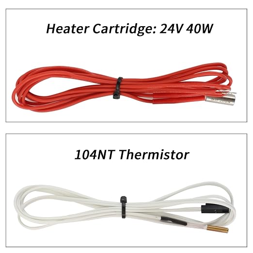 FYSETC Prus i3 Hotend MK3S+ J-Head Extruder Kit 24V 40W for 1.75mm Direct Filament Compatible with Prus i3 MK3/MK3S/MK3S+ and Other E3 V6 Remote Printhead Printer with Silicon Cover and 0.4mm Nozzle