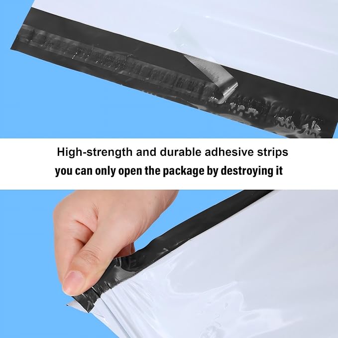 Outus 240 Pcs Poly Mailers Variety Size Pack Mailing Shipping Bags Assorted Sizes Shipping Envelopes Self Adhesive Waterproof and Tear Proof Packaging Bags for Clothing Book Gift(White,6 Sizes)