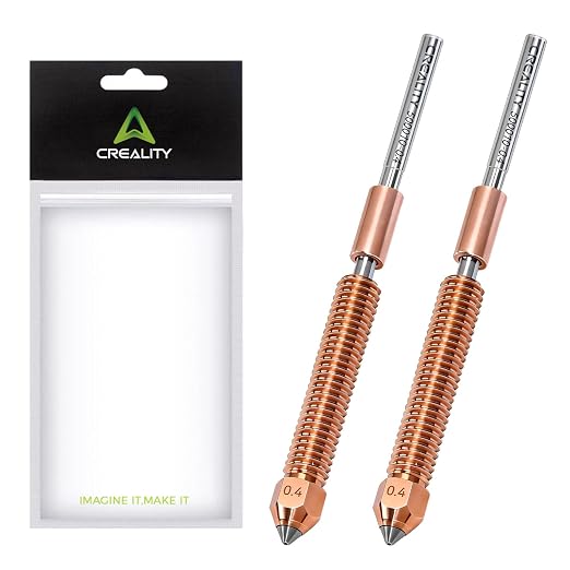 Creality K2 Pro Nozzles 0.4mm, Upgrade Creality K2 Pro Hotend Nozzles, Extruder Replacement Nozzles Kit with Titanium Alloy Copper Alloy Hardened Steel Nozzle for Creality K2 Pro 3D Printer (2PCS)