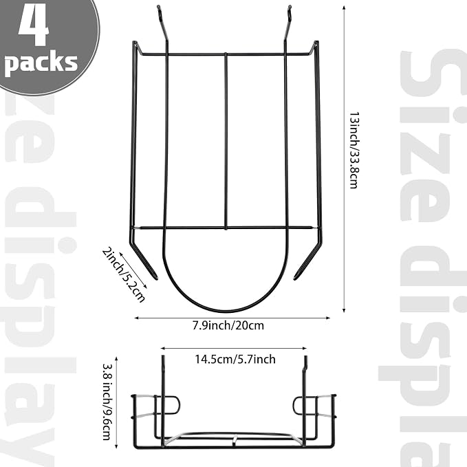 Kigley 4 Pcs Wire Hat Display Racks for Slatwall Black Metal Baseball Hat Racks Multifunctional Retail Shelves Pegboard Display for Home Retail Boutique Store Organizer