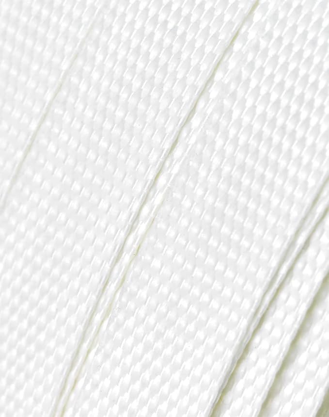 QWORK 3/4" x 1640' Woven Cord Strapping Roll, Heavy Duty Polyethylene Braided Rope Strap Roll, 1830 lb Strong Break Strength 6" x 3" Core, Strength and Flexibility, White