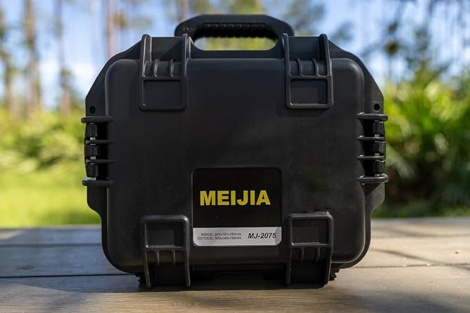 MEIJIA Premium Waterproof Hard Compact Camera Case,Hard Protective Case with customizable fit foam,Full Protection with Light&Convenient Design,Elegant Black (11.8"x9.82"x7.75")