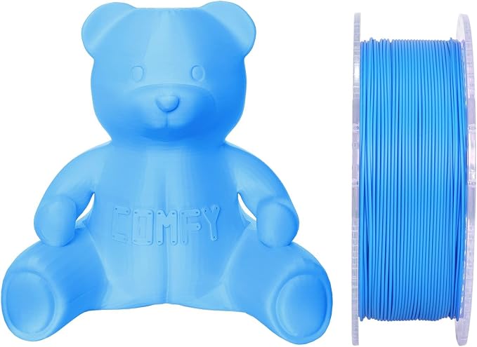 Certified Food Grade & ISO 10993 Biocompatible Skin Safe PETG 3D Printer Filament - CARBON by Comfy Materials - Lab Tested FDA Compliant Food Safe, 1.75mm, 1kg, Accuracy: +/- 0.02 (Blue)