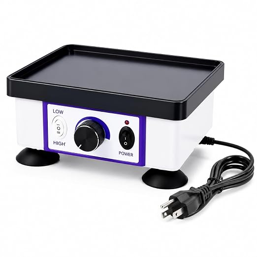 Lab Vibrator 8"x6" Square Dental Oscillator, 120W Dental Vibrating Plate Plaster Mixing Machine with Adjustable Speed, Anti-Slip Base for Lab Use