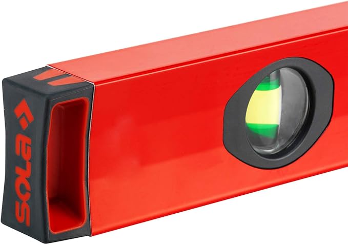 SOLA LSX10 X PRO Aluminum Box Profile Spirit Level with 2 60% Magnified Vials, 10-Inch, Red