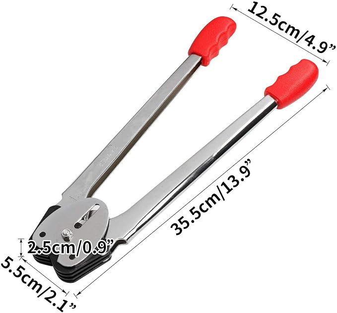 Heavy Duty Manual 4 in 1 PET/PP Manual Strapping Tools Packing Machine Set Tensioner & Sealer 100m Packing Belt