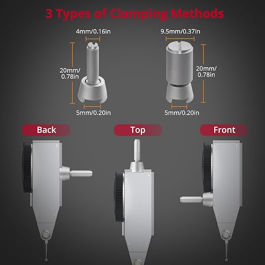 XUNTOP Professional Machining Kit: 0.03" Dial Test Indicator with Magnetic Base & 25000Rpm Air Die Grinder, Essential for Precision Measurement and Polishing on Lathe, CNC, 3D Printer
