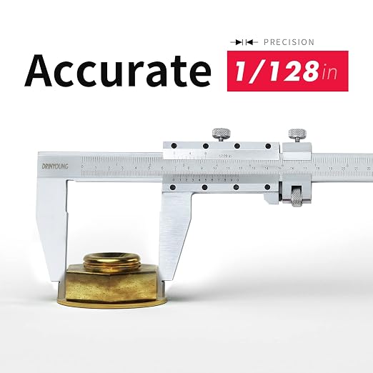 Stainless Steel Precision Vernier Caliper with Fine Adjustment,0-24" Range Calipers,Caliper Measuring Tool with 0mm-600mm Range,1/128 in,0.05mm Graduation(0-24"（with fine Adjustment）)