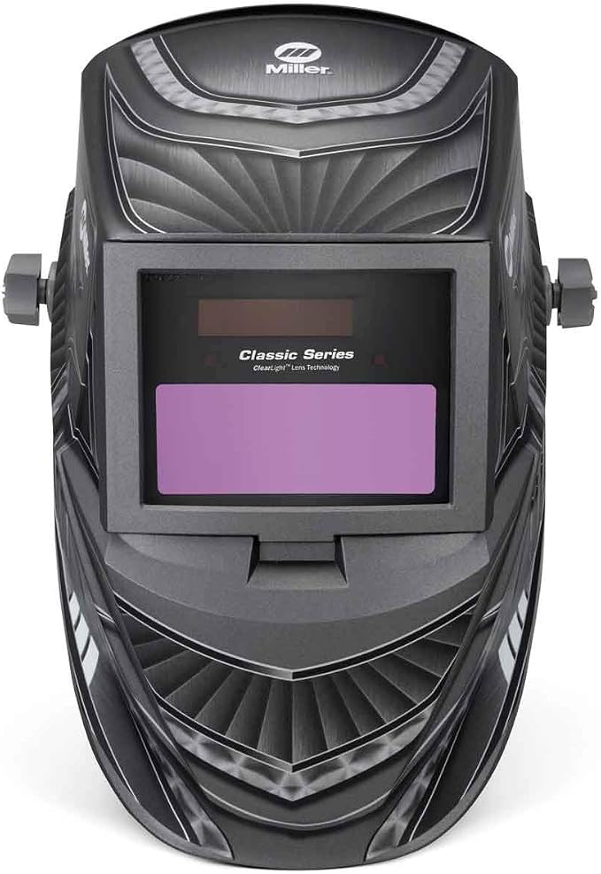Miller Classic Series Auto-Darkening Welding Helmet - Professional TIG/MIG Welding Mask with ClearLight Technology, High Definition Optics, Variable Shade 8-13, Comfortable Headgear, Metal Matrix