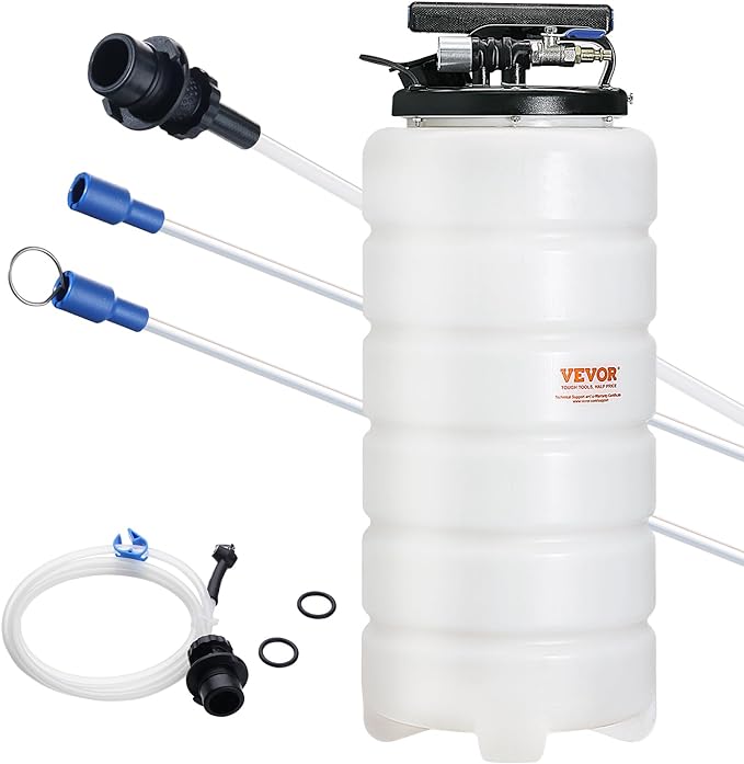 VEVOR 15L Pneumatic/Manual Fluid Extractor Pump, Oil Changer Vacuum Fluid Extractor, Oil Extractor Change Pump for Automotive, Oil Change & Fluid Change Tool with Dipstick and Suction Hose