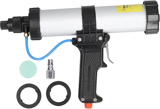 BTER Pneumatic Air Caulking Gun, 310ml Professional Cordless Caulking Gun with Air Flow Regulator, Lightweight Aluminum Alloy Heavy Duty Pneumatic Caulking Gun for 10 oz / 10.3 oz/ 10.5 oz Cartridges