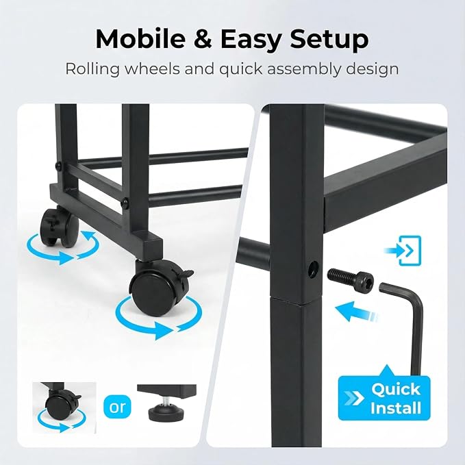 3D Printer Filament Storage Rack with Wheels,3 Tier Holds 24 Spools | Heavy Duty Carbon Steel Filament Rack, with Side Tool Bag, Spool Holder for 3D Printing Home Studio