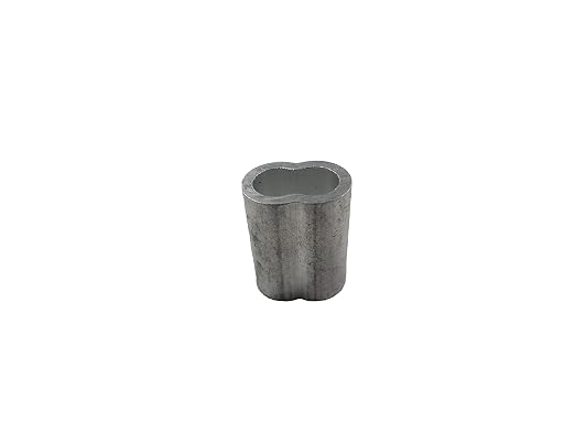 Thin Wall Aluminum Swage Sleeves Clip & Ferrules (1/4") - Oval Duplex Fiber Rope Cable Crimping Loop Fittings (Pack of 100)