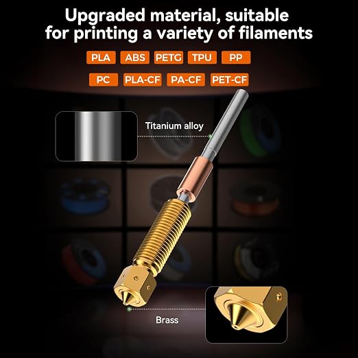 Creality K1C E3D Nozzle, Genuine K1 SE Brass 600mm/s High Flow Extruder Hotend Nozzles Assembly 0.4mm, 3D Printer Nozzle Replacement For Ender 3 V3 SE KE/Ender 3V3/Ender 3 V3 Plus/K1/K1 Max/K2 SE