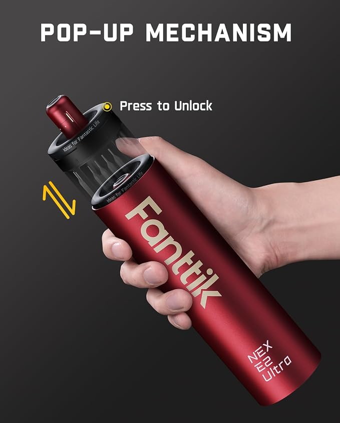 Fanttik E2 Ultra Electric Screwdriver, 0.6N.m Mini Screwdriver Set, 50 Magnetic Bits, 5/32'' Precision Screwdriver for Laptop, PC, Phone, 3D Printer, RC Cars, Electronics Repair Tools for Dad (Red)