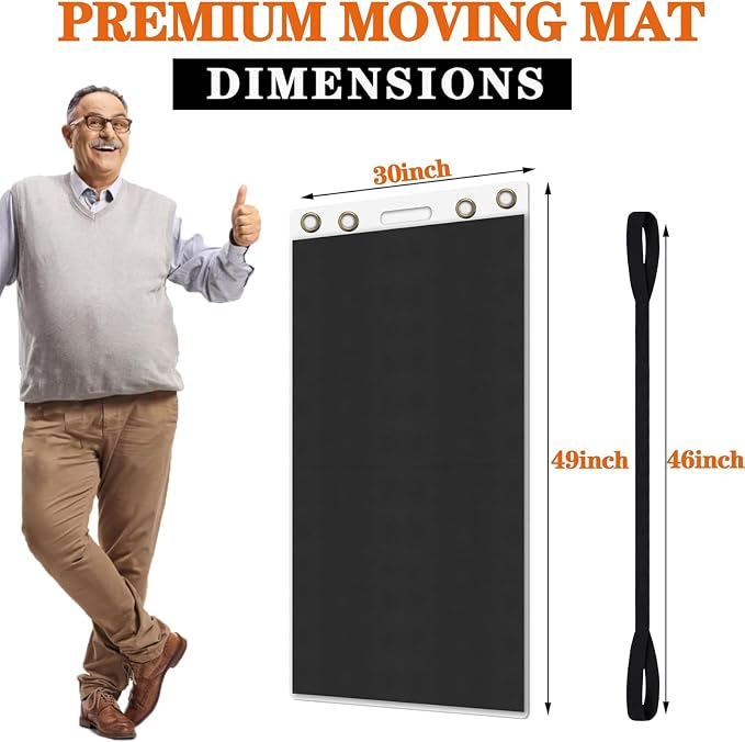 Appliance Slider with Pull Strap, 49" X 30", Heavy Duty Moving Mat Furniture Sliders for Ultimate Floor Protection Appliance Moving Mat Glides Easily