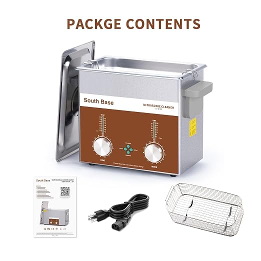 SOUTH BASE Ultrasonic Cleaner,3L 120W Stainless Steel Ultrasonic Jewelry Cleaner with Cleaning Basket,Timer&Heater,Encoded Sonic Cleaner for Cleaning Jewelry,Eyeglasses,Coins