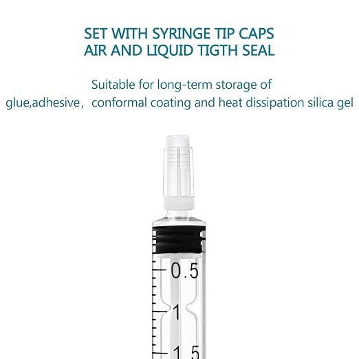 24 Pack 3ml Syringe with Cap and Luer Slip Tip, Sterile Syringe Individually Packaged for Labs, Liquid Measuring, Feeding Pets,Oil or Glue Applicator