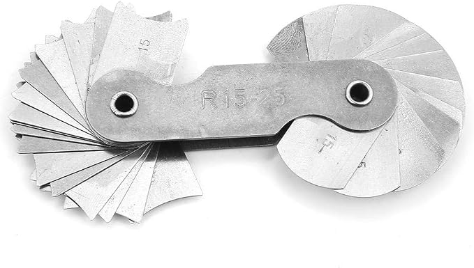 Radius Gauge Set ，4pcs Stainless Steel Radius Fillet Gauge Measuring Tool R0.3-1.5/ R1-6.5/ R7-14.5/ R15-25