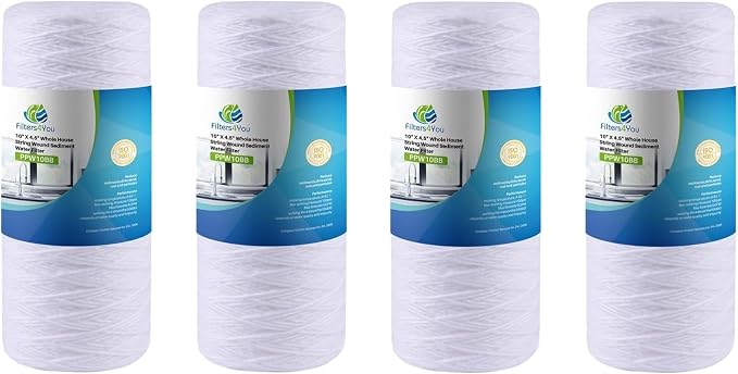 CFS – Polypropylene String Wound Water Filter Cartridges Compatible with Culligan Sediment Filter, Heavy Duty Well Water Filter Models – Whole House Replacement Filter Cartridge – 5 Micron (4 Pack)