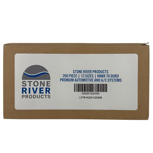Stone River Products Automotive A/C O-Ring Kit, 200 Piece HNBR 70A Assortment, 12 AS568 Sizes, Green High Saturation Nitrile Seals for R-134a Refrigerant Systems