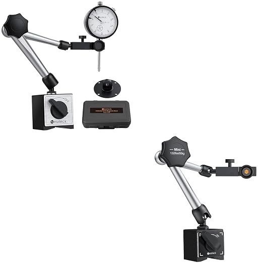 Neoteck 1" Dial Indicator Set + 132lbs/60kg Magnetic Base