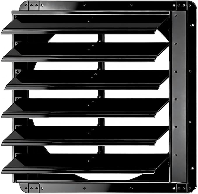 Galvanized Sheet Automatic Exhaust Louver Vent (Fan Blades and Motor Not Included) for Residential Attics, Workshops, Barns, Greenhouses (24inch)