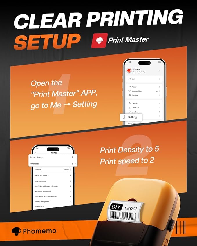 Phomemo Industrial Label Maker, 2" Bluetooth Portable Label Printer, Compatible Whith Mobile APP & PC Editor, Rechargeable 2600mAh, Wire and Cable Labeling Machine