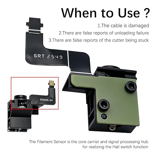 Original Bamboo P2S Extruder Filament Sensor – Hall Switch Technology for Accurate Filament Runout Detection & Cutter Position Monitoring – Prevents Print Failures for Bambu Lab P2S Filament Sensor