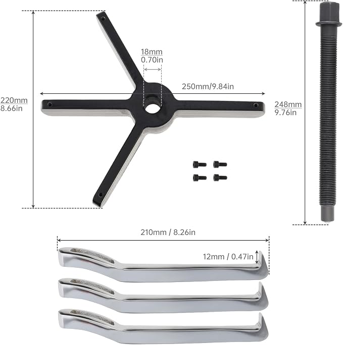 ChgImposs 2 Jaw 3 Jaw Gear Puller, Adjustable Bearing Puller, Reversible Removal Tool for Internal External Pulling, Puller Tool for Removal of Pulleys Flywheels Bearings Gears (10 Inch)