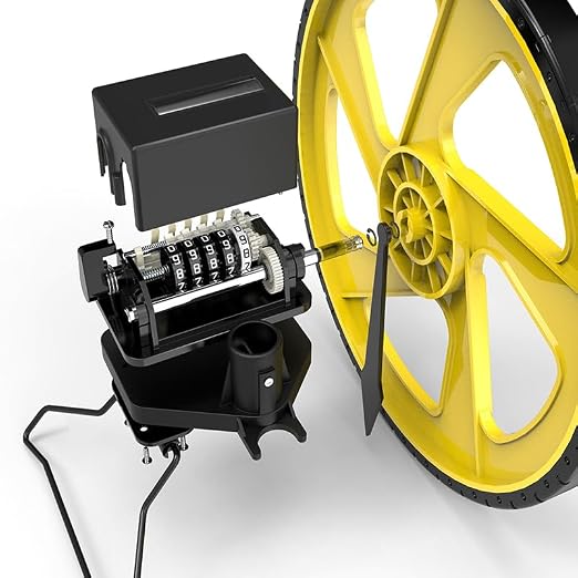 Zozen Measuring Wheel in Meters, Foldable Meters Measure Wheel | Metric Units [Up to 9,999m], Rolling Measurement with Backbag, One Key to Reset/Kickstand to Keep Stand/Starting Point Arrow.