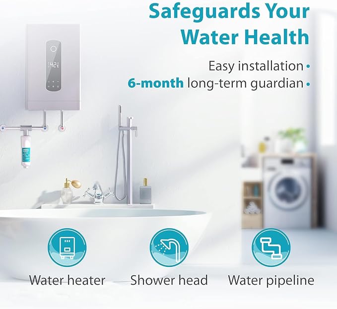 AQUA CREST AP431 AP430SS Whole House Scale Inhibitor Inline Water System and AP431 Replacement Cartridge, Bundle