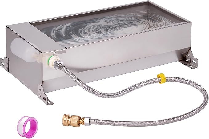 Automatic Livestock Water Trough Stainless Steel Animal Drinking Water Bowl Dispenser with Float Valve Kit Large Capacity Outdoor Animal Self Filling Horse Trough for Dog Horse Pig Cow Goat